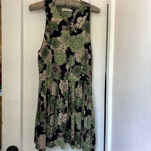 Silk Floral Dress with Pockets in Vintage Pattern by Elkin